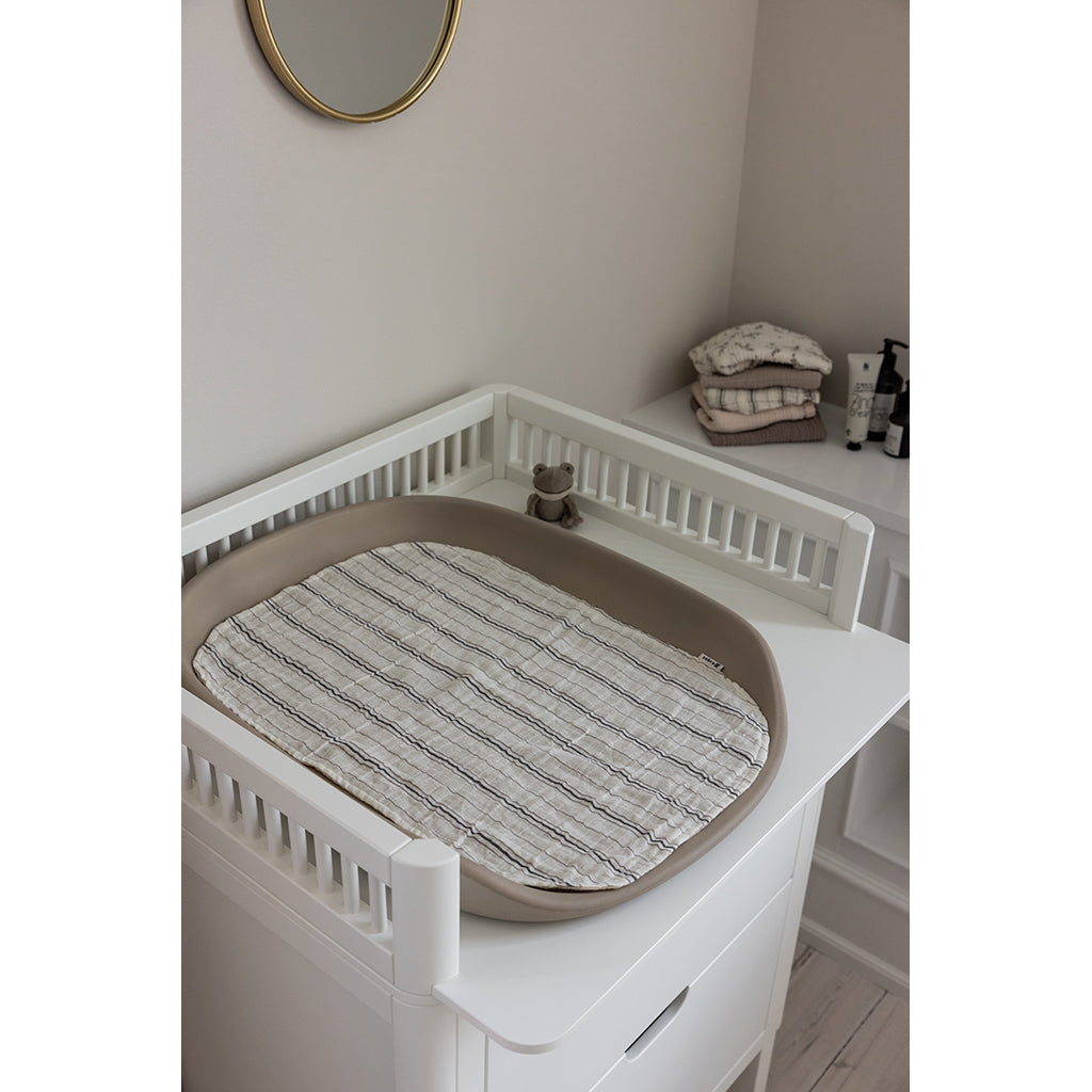 Sebra Changing Mat 6-Layer, Set of 2 - Cream Stripe