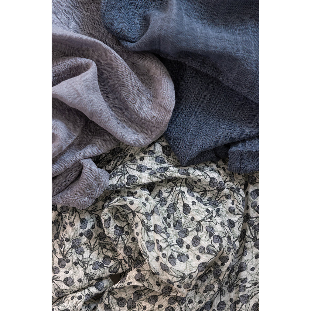 Sebra Fabric Cloths, Set of 3 - Blue Olive, Forest Lake Blue