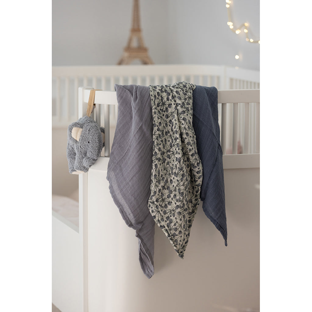 Sebra Fabric Cloths, Set of 3 - Blue Olive, Forest Lake Blue