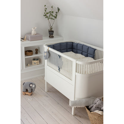 Sebra Bed Bumper, Kapok, Half-Length – Forest Lake Blue