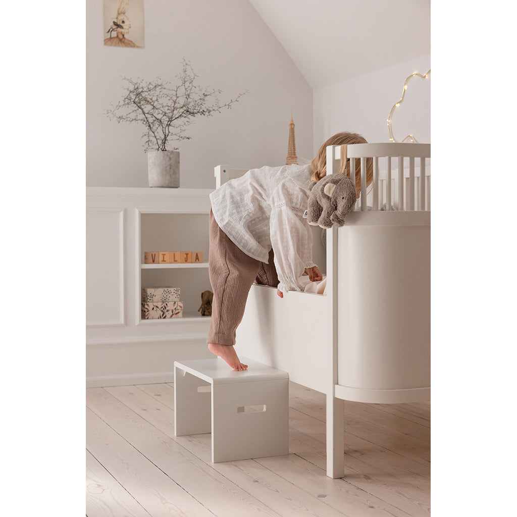 Sebra Wooden Stool - Classic White