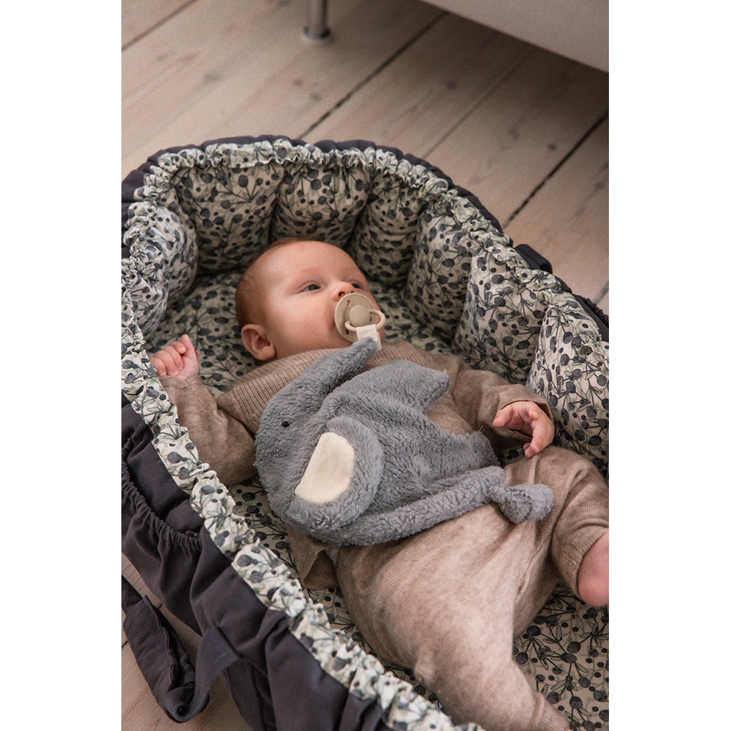 Sebra Comfort Blanket and Pacifier Holder - Light Blue Elephant