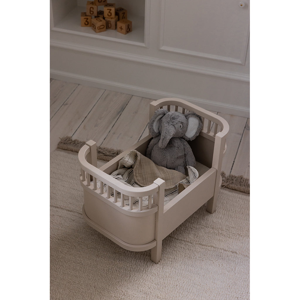 Sebra Doll Bed + Mattress, Birchbark Rose