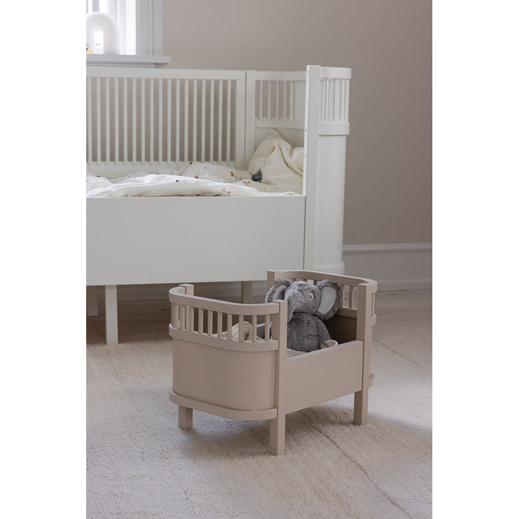 Sebra Doll Bed + Mattress, Birchbark Rose