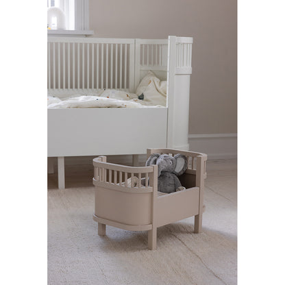 Sebra Doll Bed + Mattress, Birchbark Rose