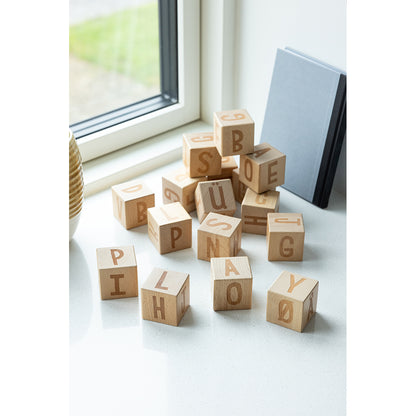 Sebra Wooden Blocks, Set of 12 - Alphabet Blocks