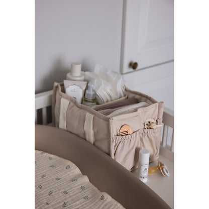 Sebra Fabric Changing Storage Basket with Handles, Morning Beige