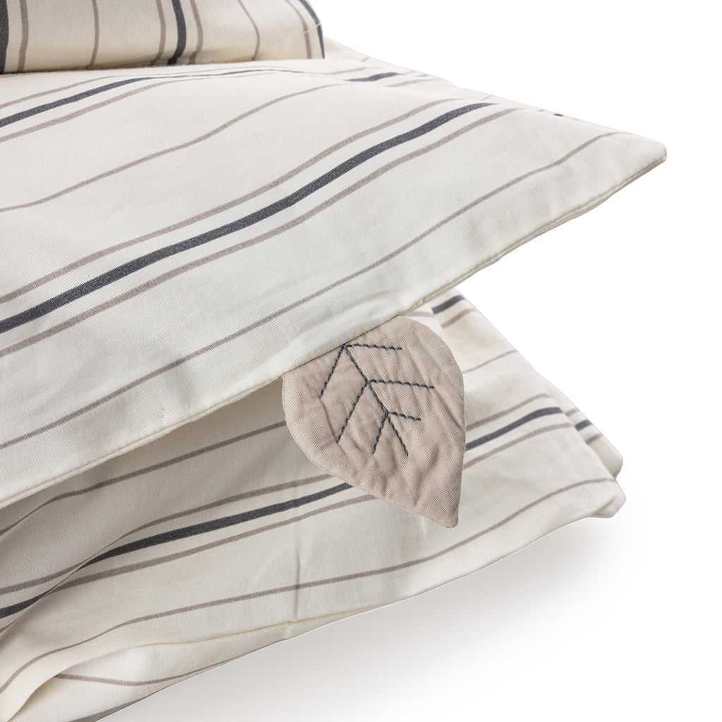 Sebra Baby Bedding, Organic - Cream Stripe