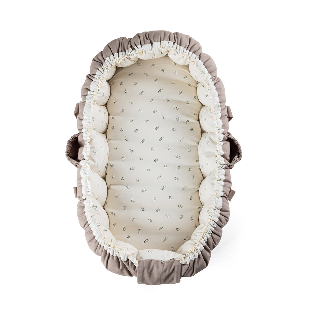 Sebra 3-in-1 Baby Nest, Baby Lift, and Play Mat, Sophora Leaves - Beige