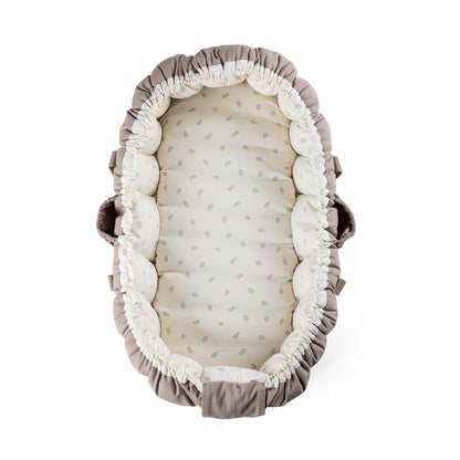 Sebra 3-in-1 Baby Nest, Baby Lift, and Play Mat, Sophora Leaves - Beige