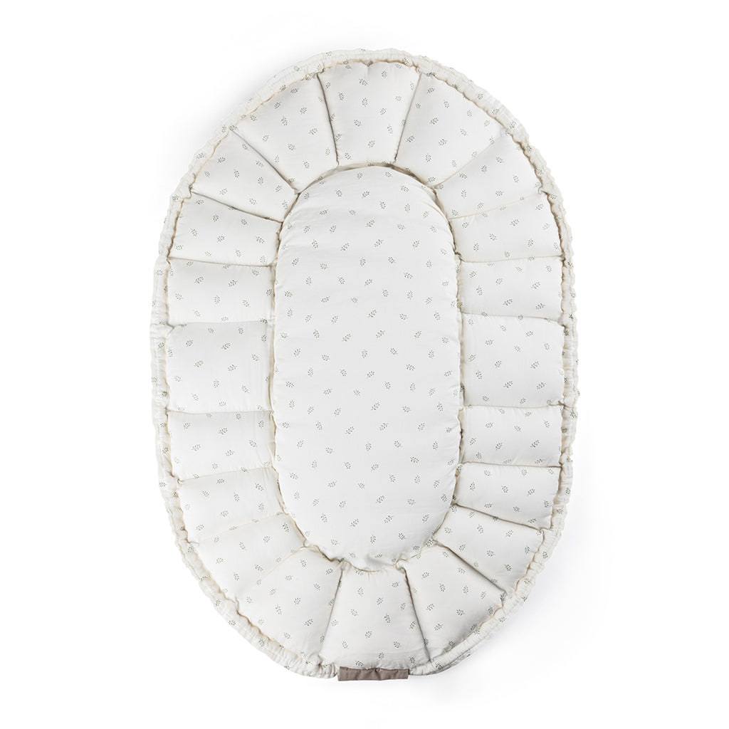 Sebra 3-in-1 Baby Nest, Baby Lift, and Play Mat, Sophora Leaves - Beige