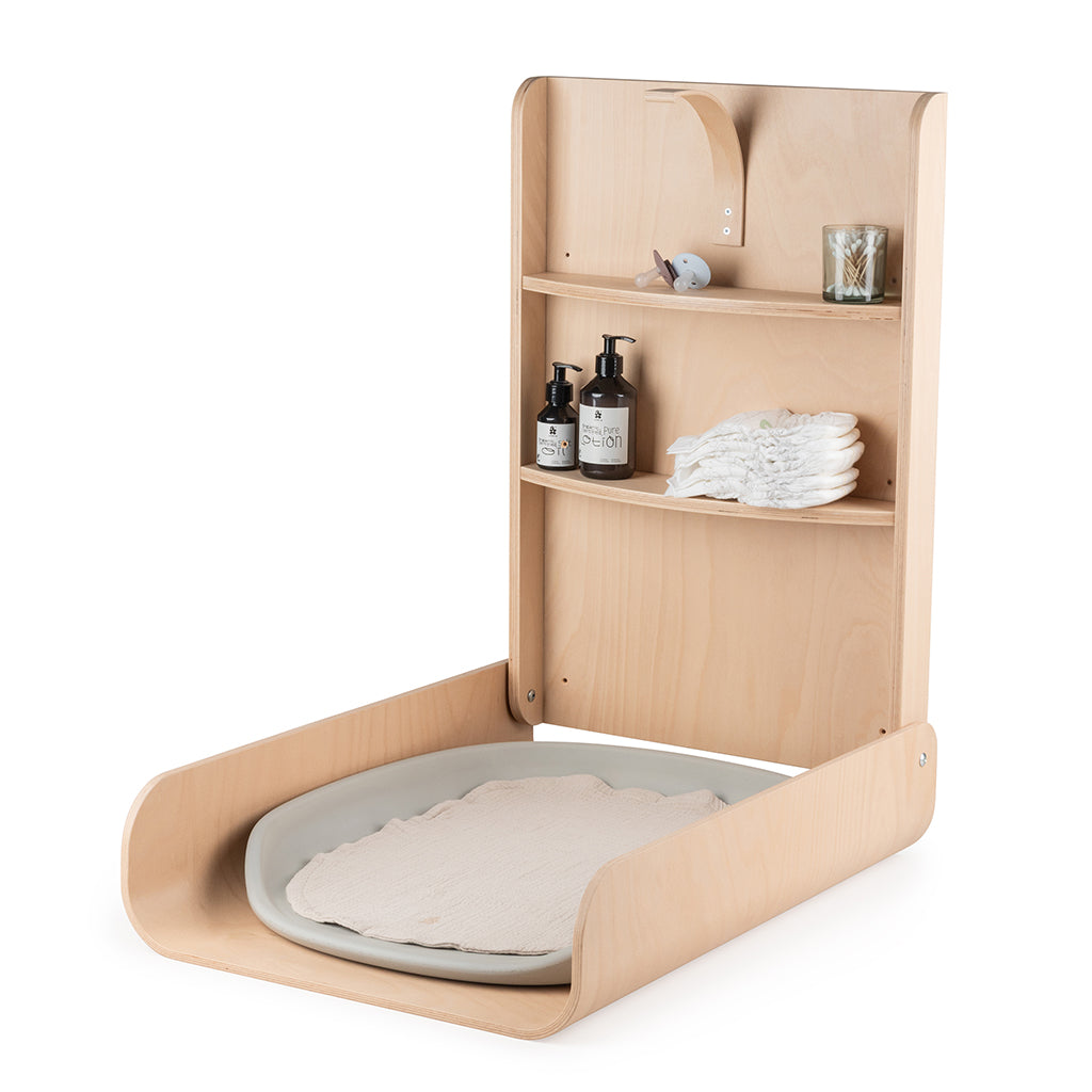 Sebra Wall-Mounted Changing Table in Wood, Wooden Edition