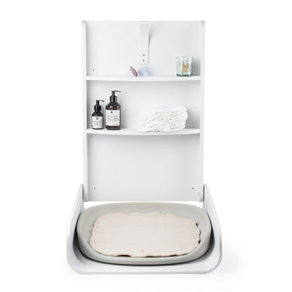Sebra Wall-Mounted Changing Table in Wood, Classic White