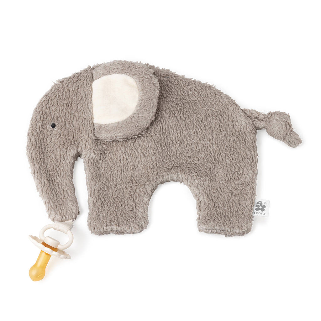 Sebra Cuddle Cloth and Pacifier Holder - Gray Elephant
