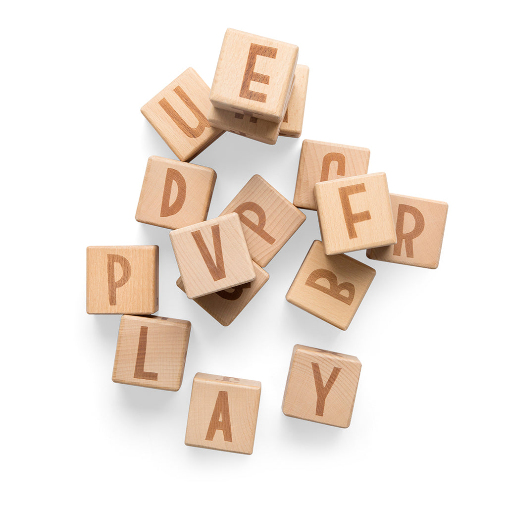 Sebra Wooden Blocks, Set of 12 - Alphabet Blocks