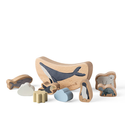 Sebra Balance Game, Animal Blocks in Wood, World of Sebra