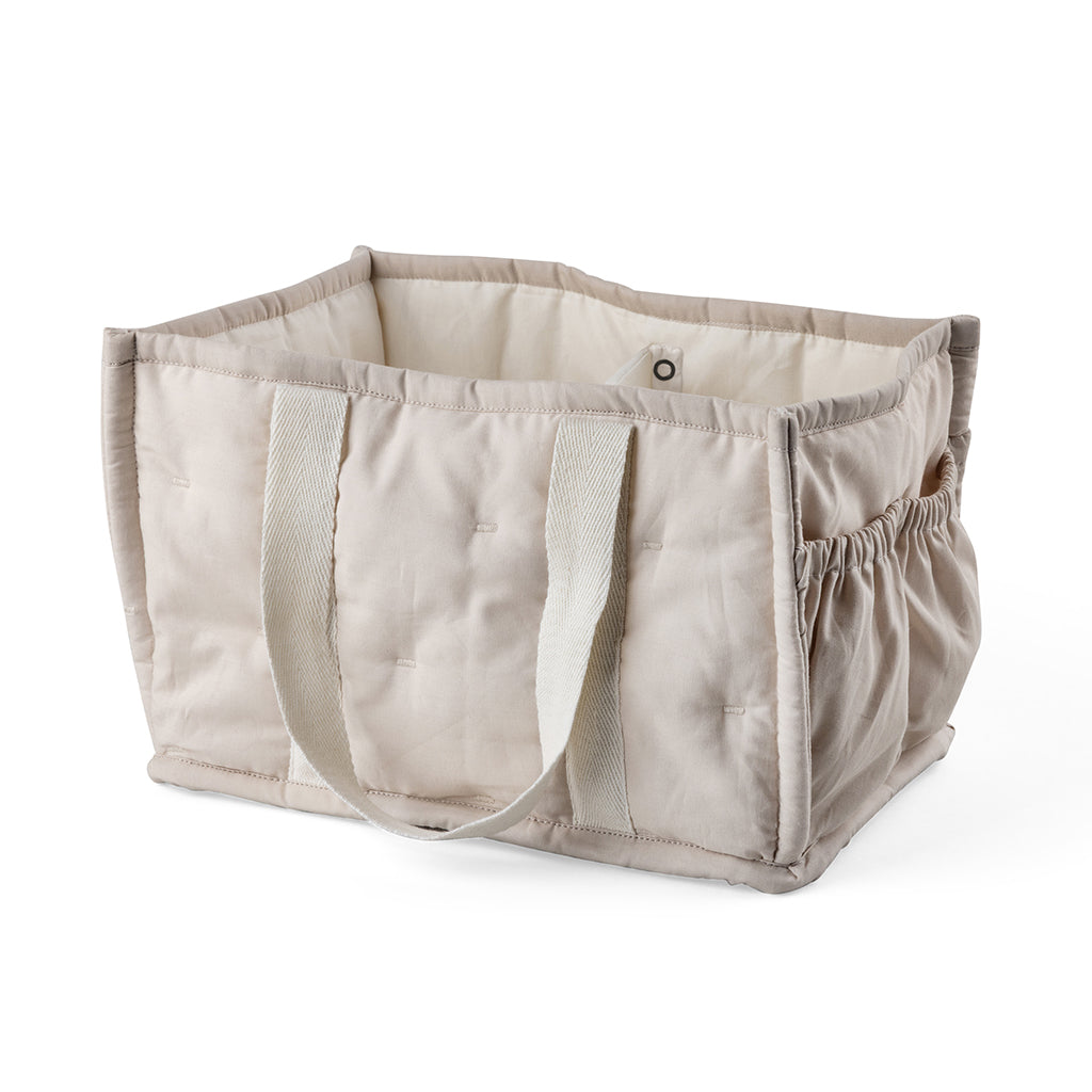 Sebra Fabric Changing Storage Basket with Handles, Morning Beige