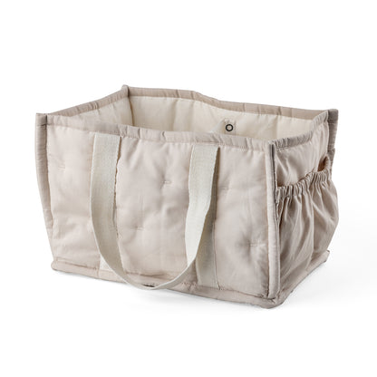 Sebra Fabric Changing Storage Basket with Handles, Morning Beige