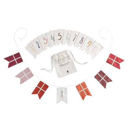 Sebra Flag Garland, Birthday Banner with Numbers 0-9