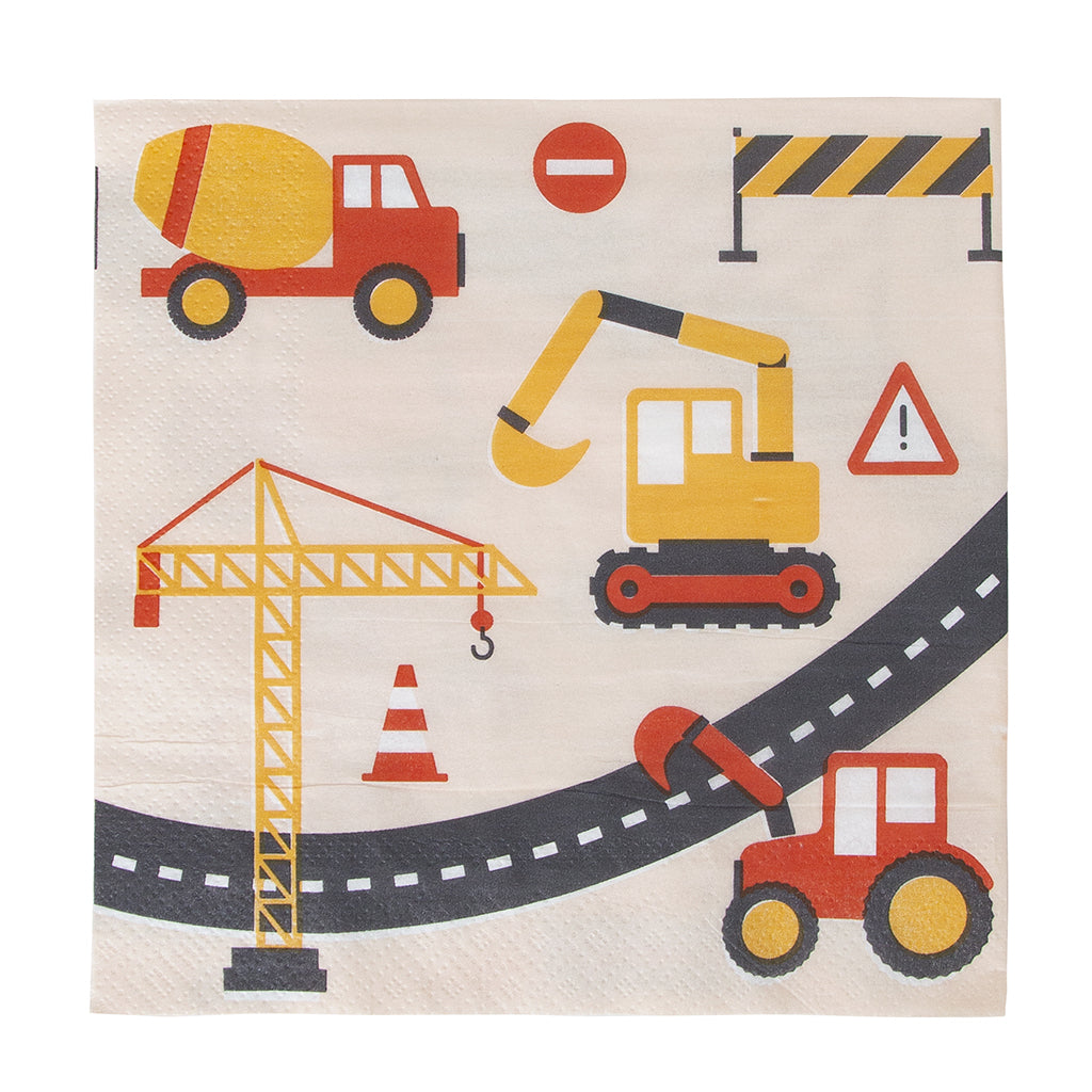 My Little Day Napkins, Construction Theme - Pack of 20