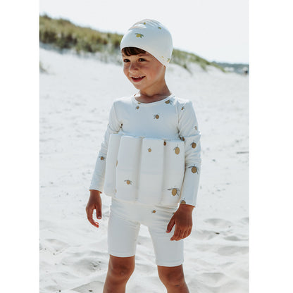 Konges Sløjd Full Swimsuit with Removable Float Blocks, Lemon – For Ages 9 Months to 4 Years