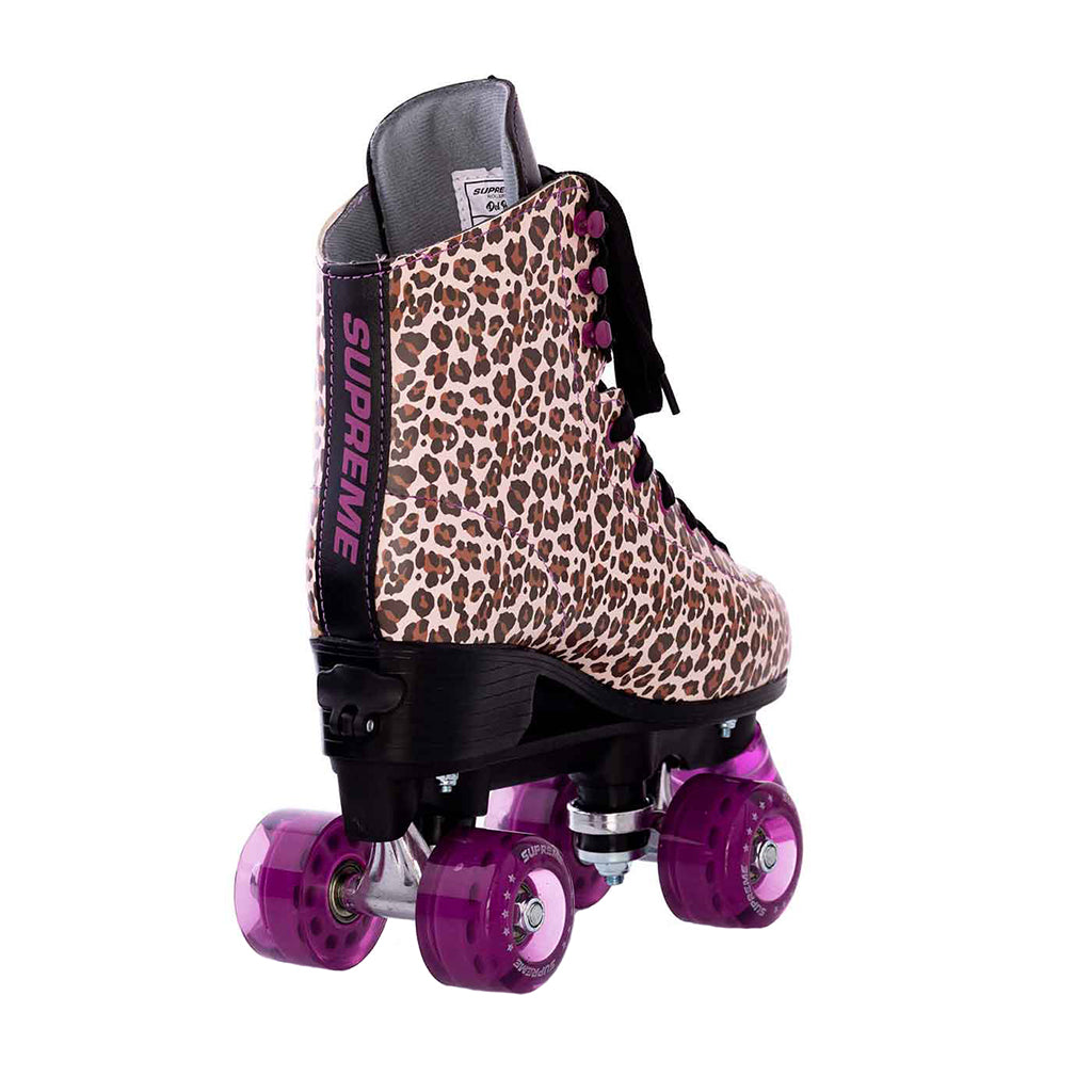 Supreme Rollers, Side-by-Side Roller Skates, Del Rey Leopard – Sizes 31–42