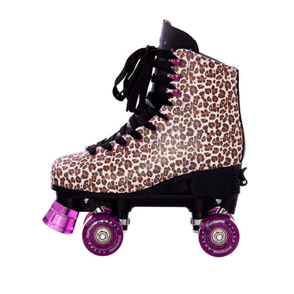 Supreme Rollers, Side-by-Side Roller Skates, Del Rey Leopard – Sizes 31–42
