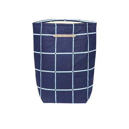 Nobodinoz Vibes opbevaringskurv, large - Navy blue windowpane