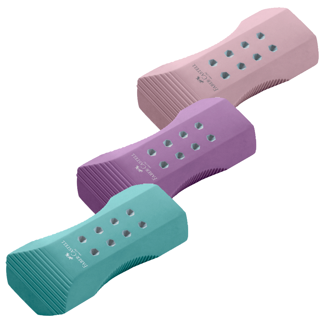 Faber-Castell Eraser with Glitter, 3 Assorted Colors
