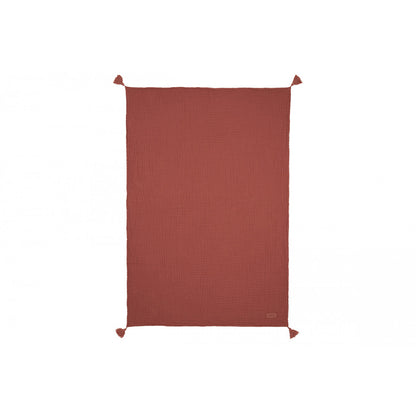 Nobodinoz Baby Blanket, Wabi Sabi Double Muslin, 65 x 100 cm - Rosewood