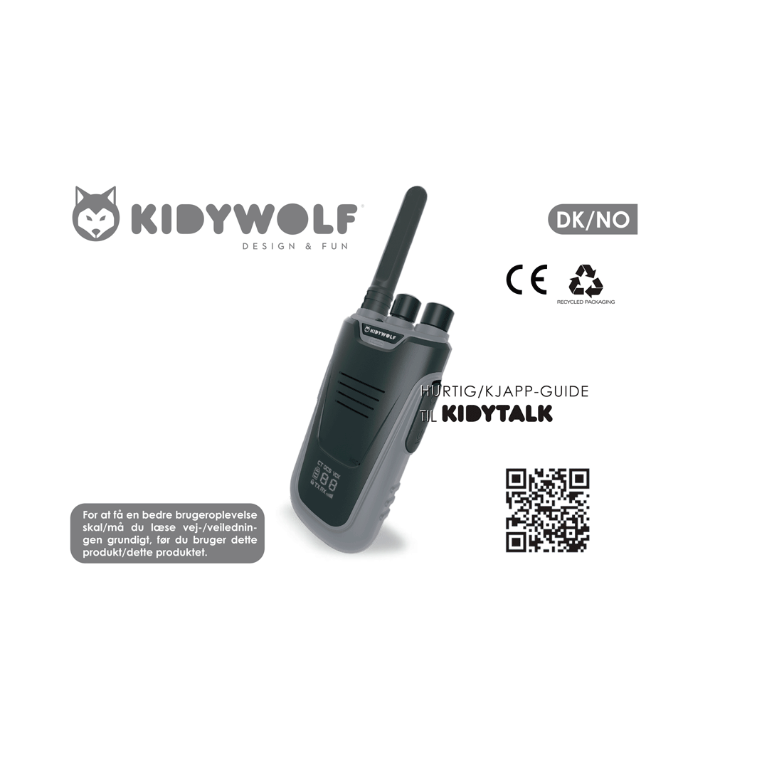 Kidywolf Walkie Talkie for Kids, Kidytalk - Cyan/Nude