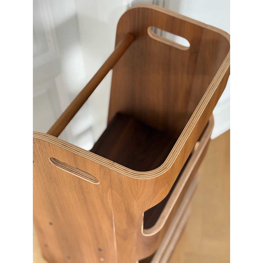 Curve-Lab Learning Tower, Birch with Walnut Surface