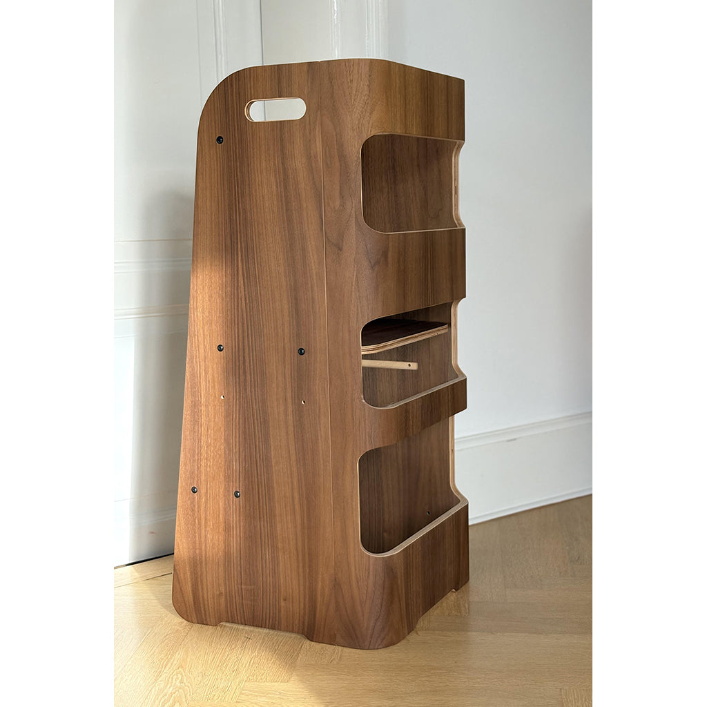 Curve-Lab Learning Tower, Birch with Walnut Surface