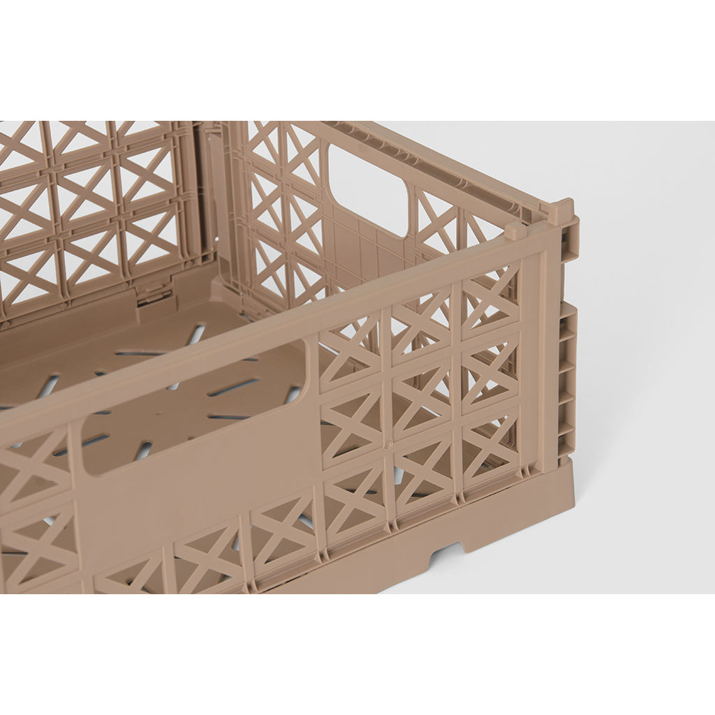 Gergerland Folding Crate, Size 2 - Warm Taupe