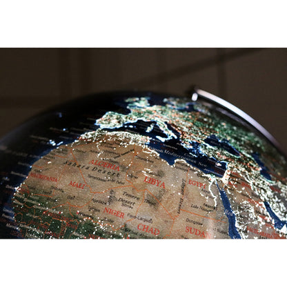 Vintage Globe Lamp, Illuminated Globe - City Lights