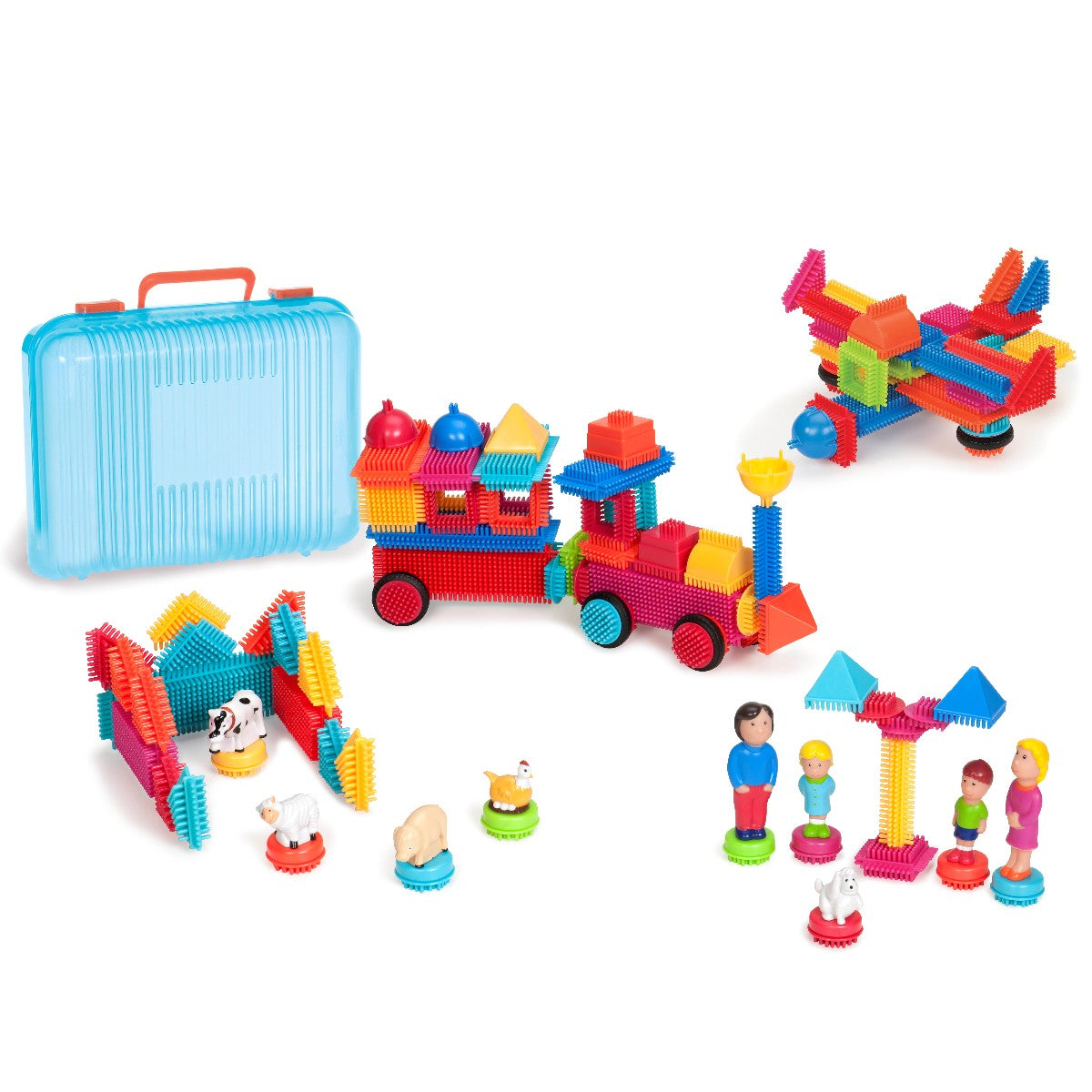 Bristle Blocks Building Set, 113 Pieces in Carry Case
