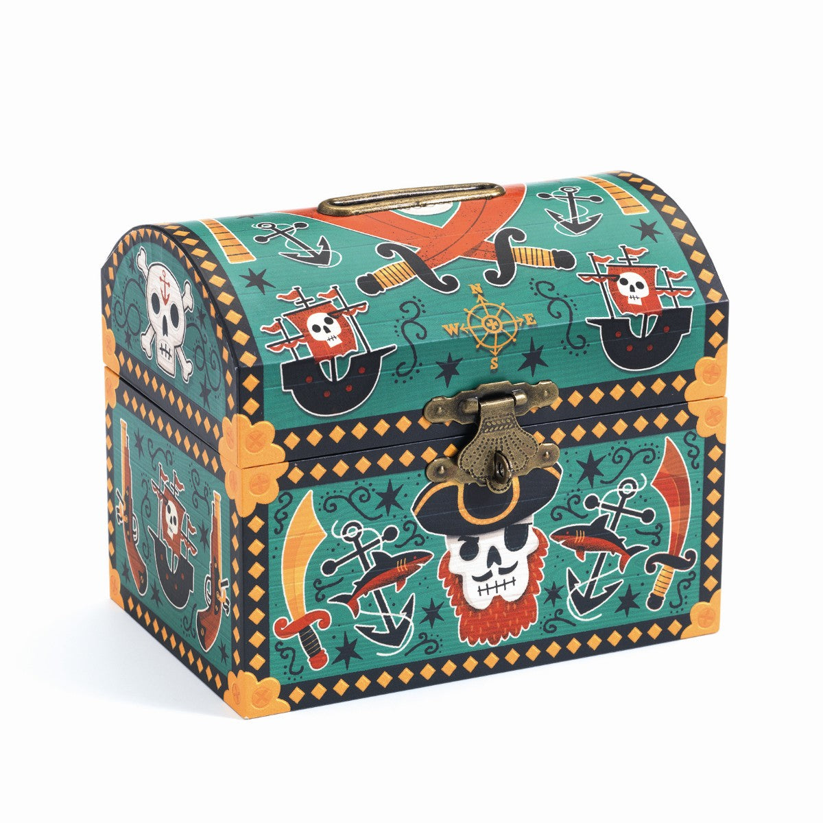 Djeco sparebøsse, Skattekiste med pirater og lås