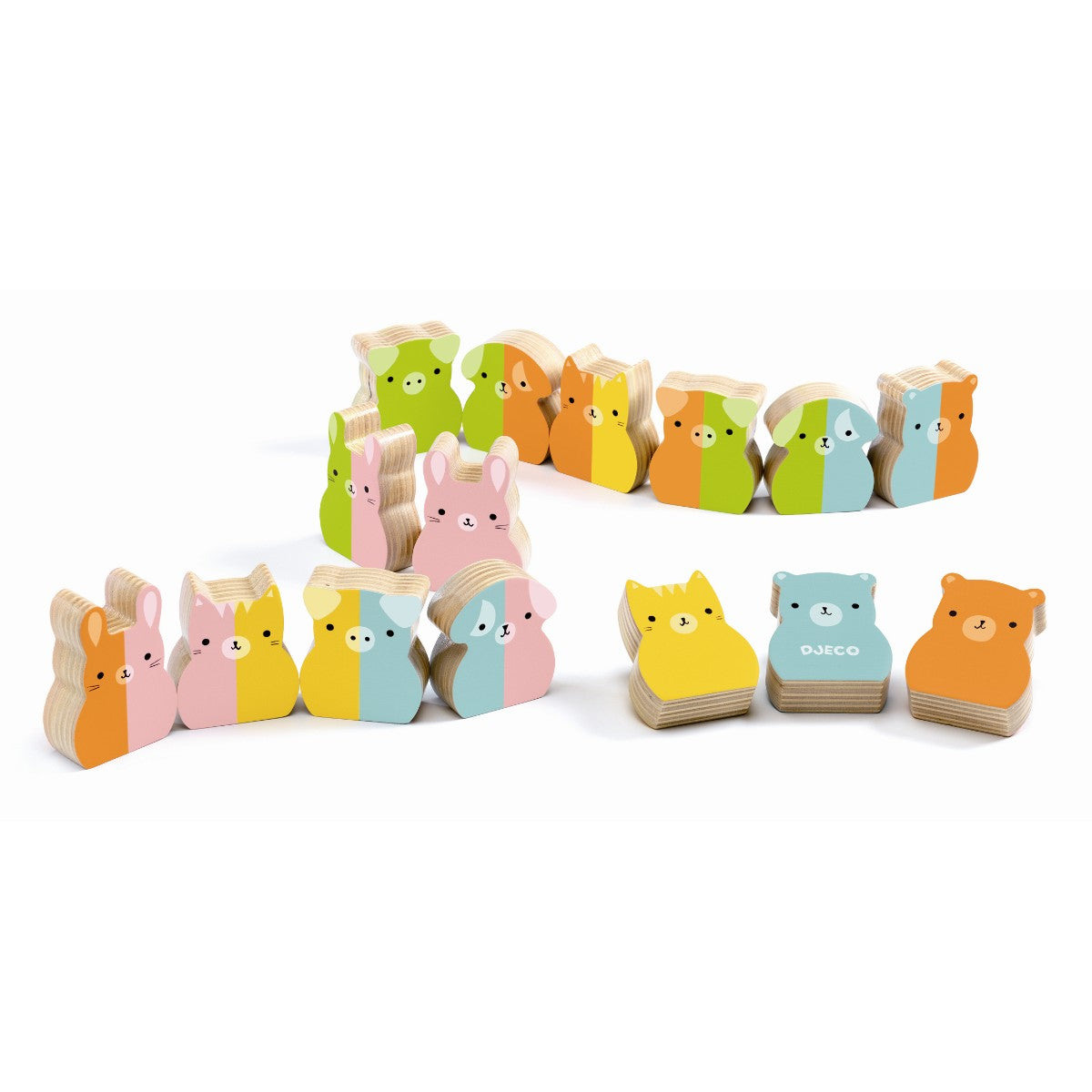 Djeco Wooden Educational Game, Domino Tiny-Up