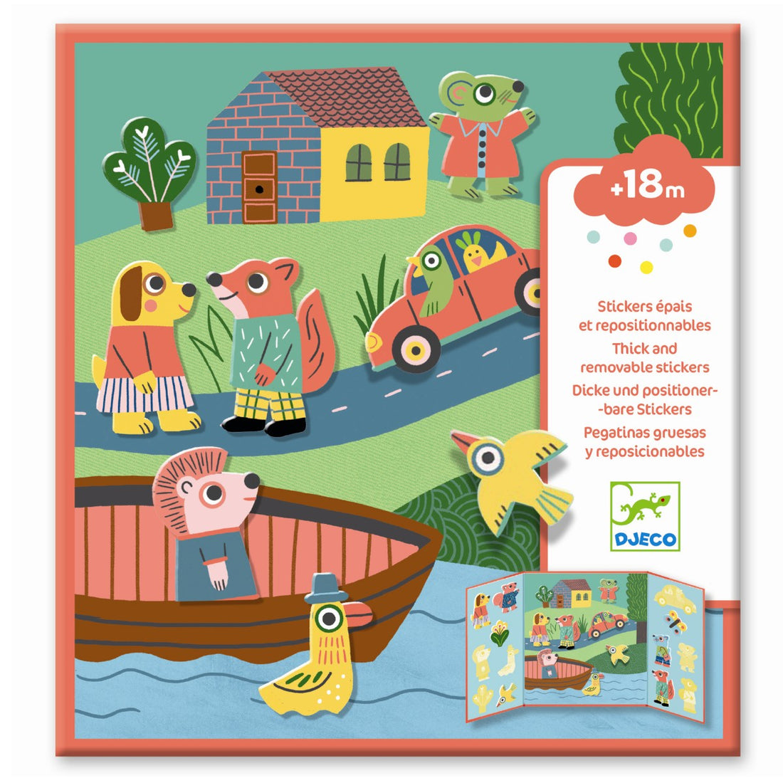 Djeco genanvendelige stickers, Dyr