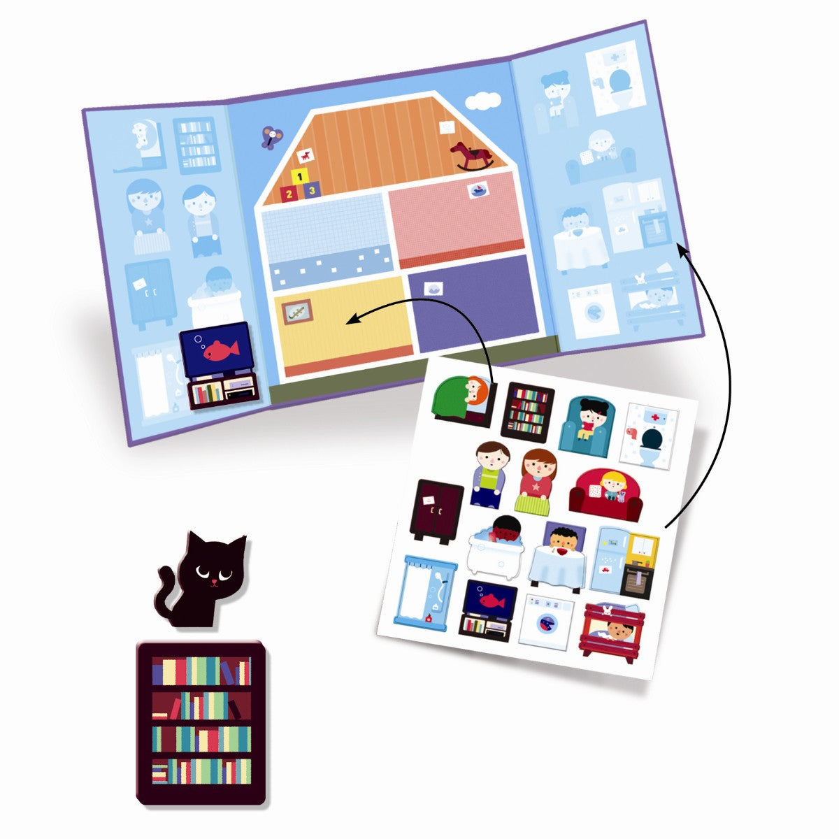 Djeco Reusable Stickers, House