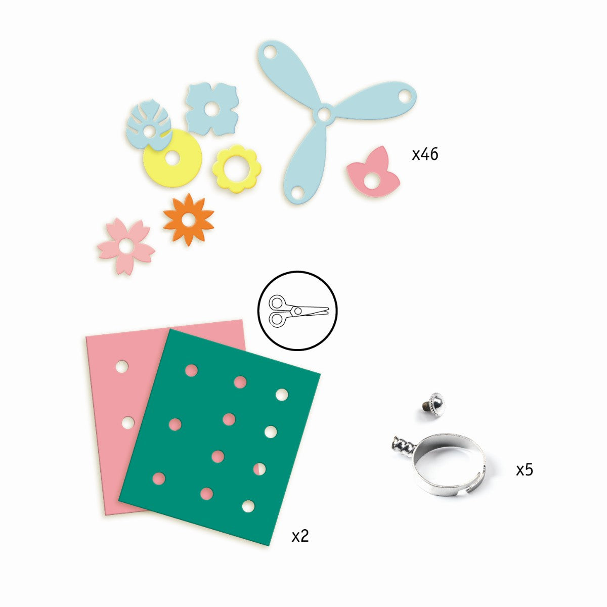 Djeco Creative Box, Artistic Plastic - Ring Making Kit