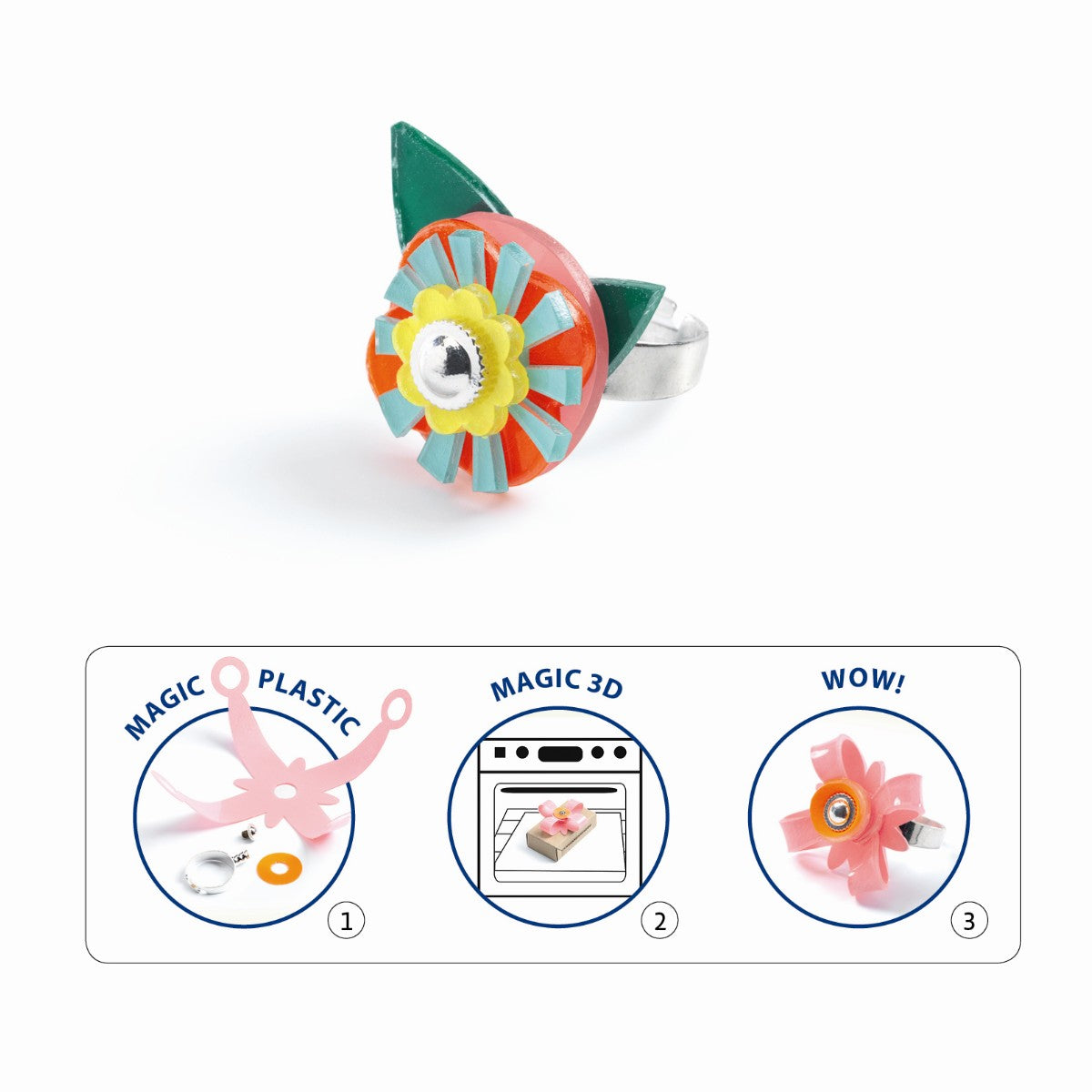 Djeco Creative Box, Artistic Plastic - Ring Making Kit