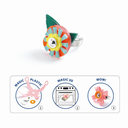 Djeco Creative Box, Artistic Plastic - Ring Making Kit