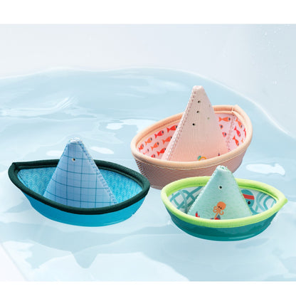 Lilliputiens Bath Toy Set, 3 Jungle Boats