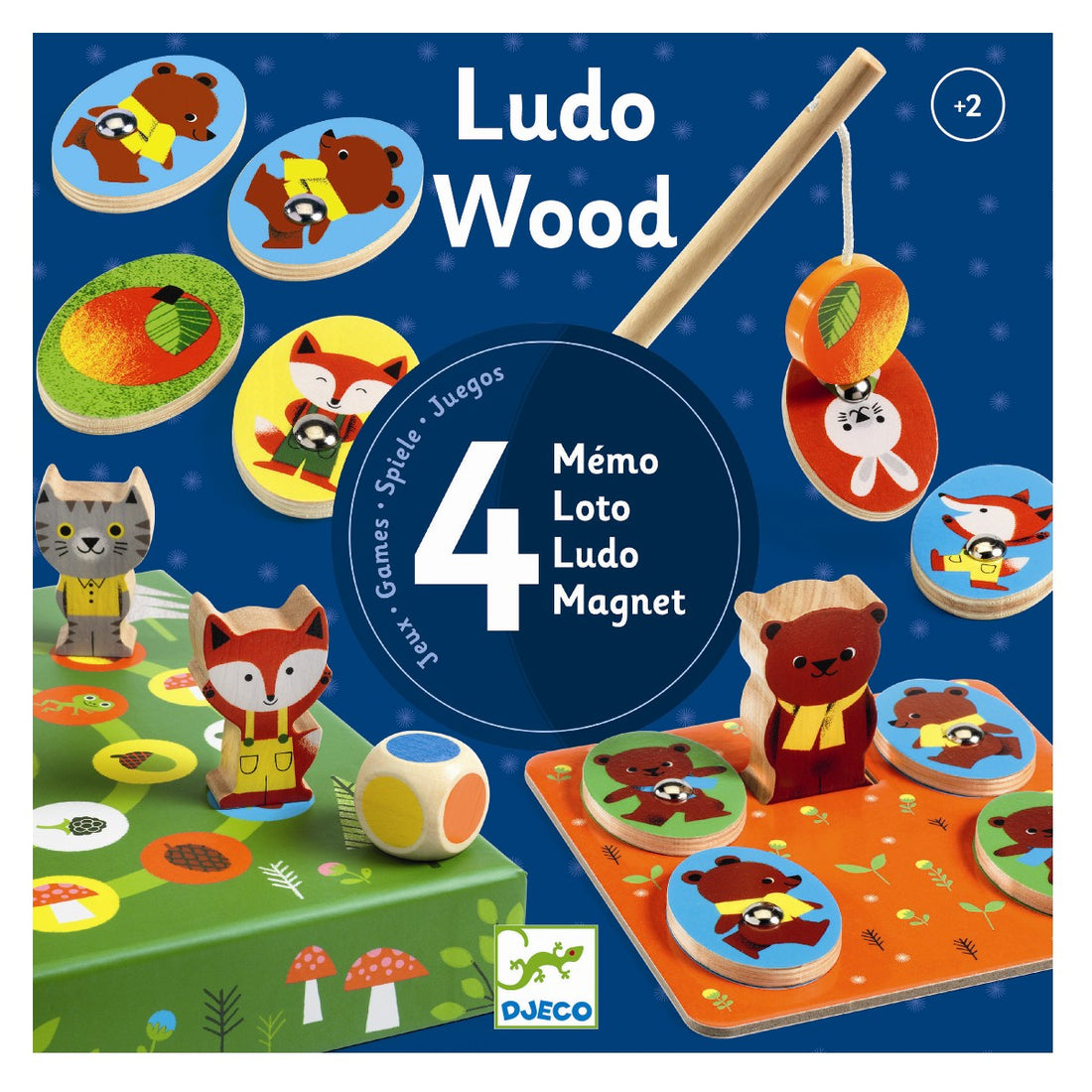 Djeco Games, 4-in-1 - Ludo Wood