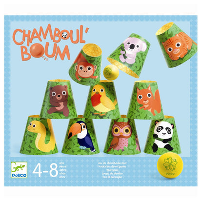 Djeco Stack and Tumble Game, Knock Down the Pins