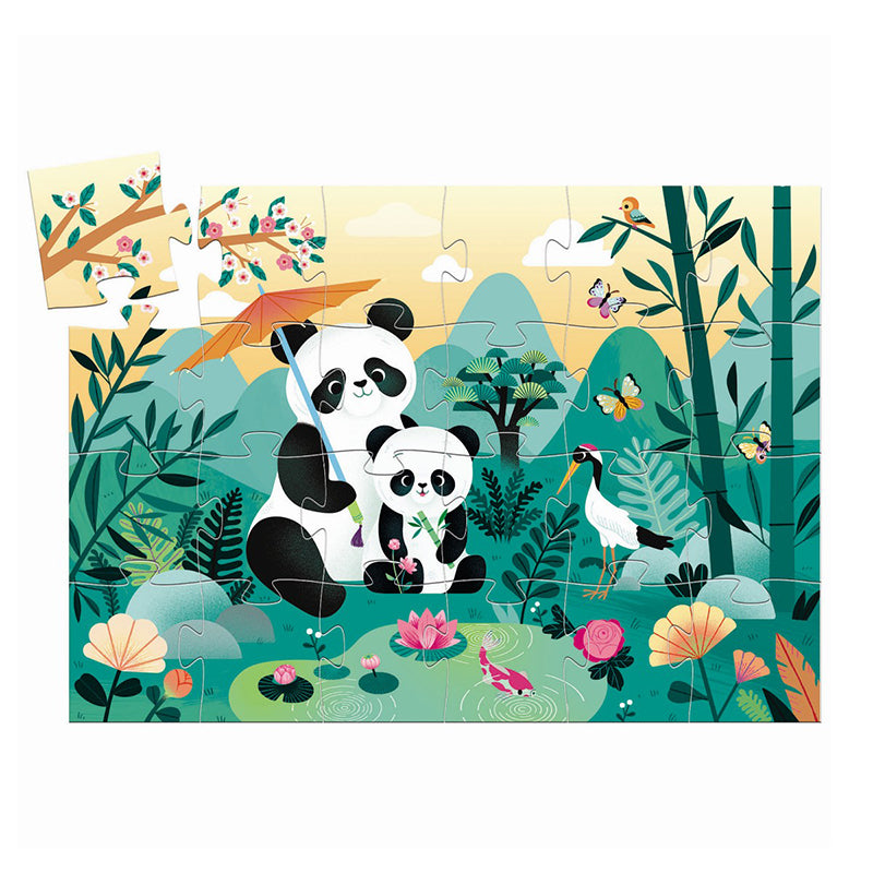 Djeco Silhouette Puzzle, Leo the Panda - 24 Pieces
