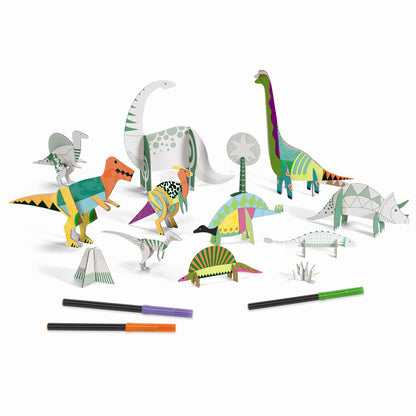 Djeco Creative Kit – Color, Assemble, and Play – Dinosaurs