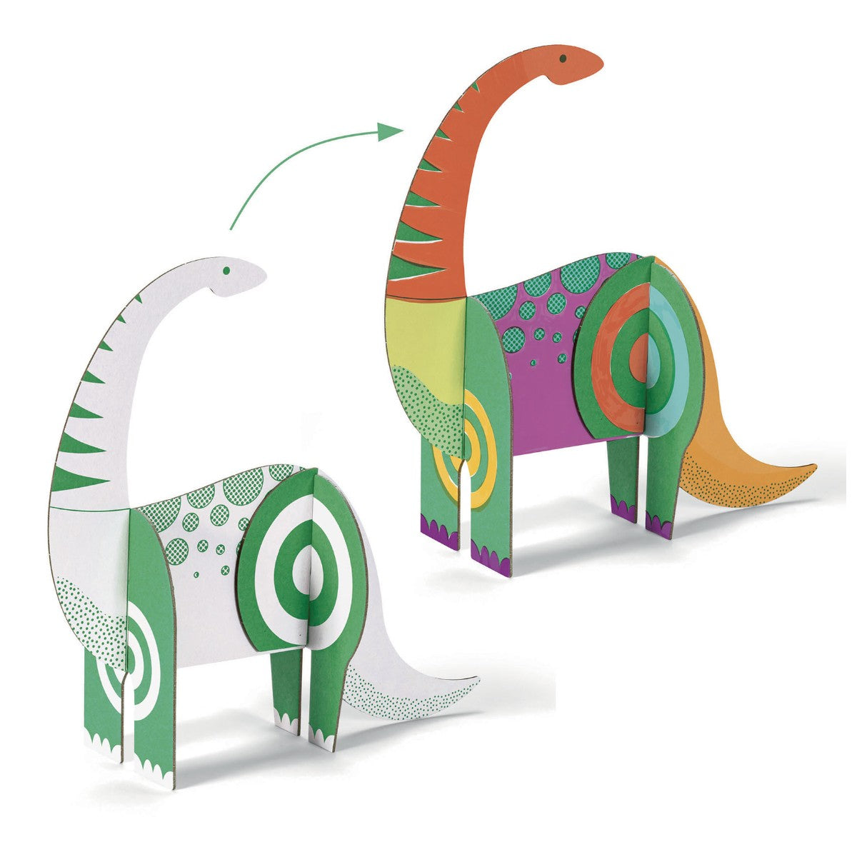 Djeco Creative Kit – Color, Assemble, and Play – Dinosaurs