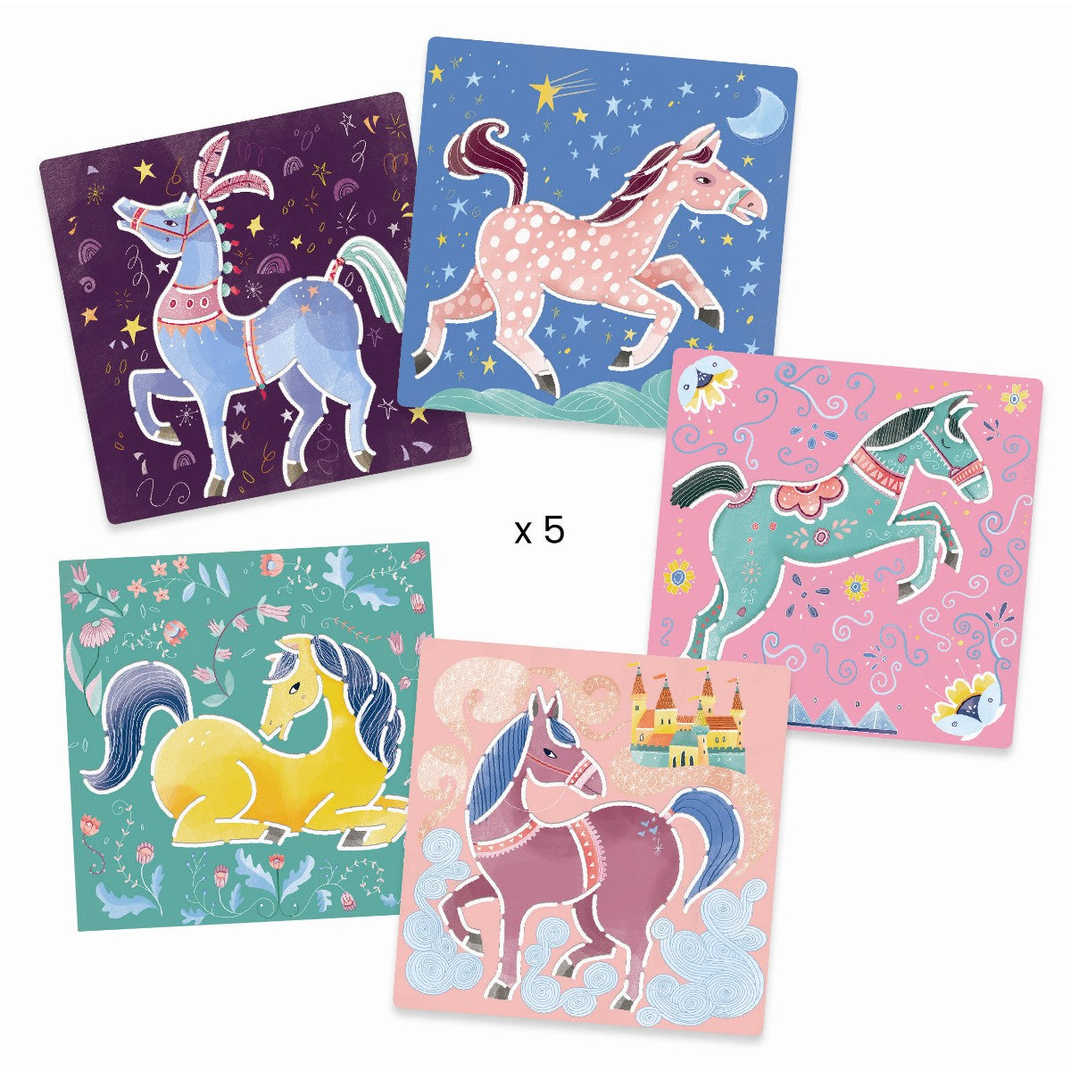 Djeco Drawing Stencils, Horses